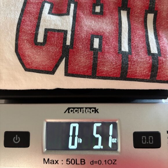 '47 Kansas City Chiefs Cropped Ringer T-Shirt - Cream/Red - Size L - Picture 10 of 10